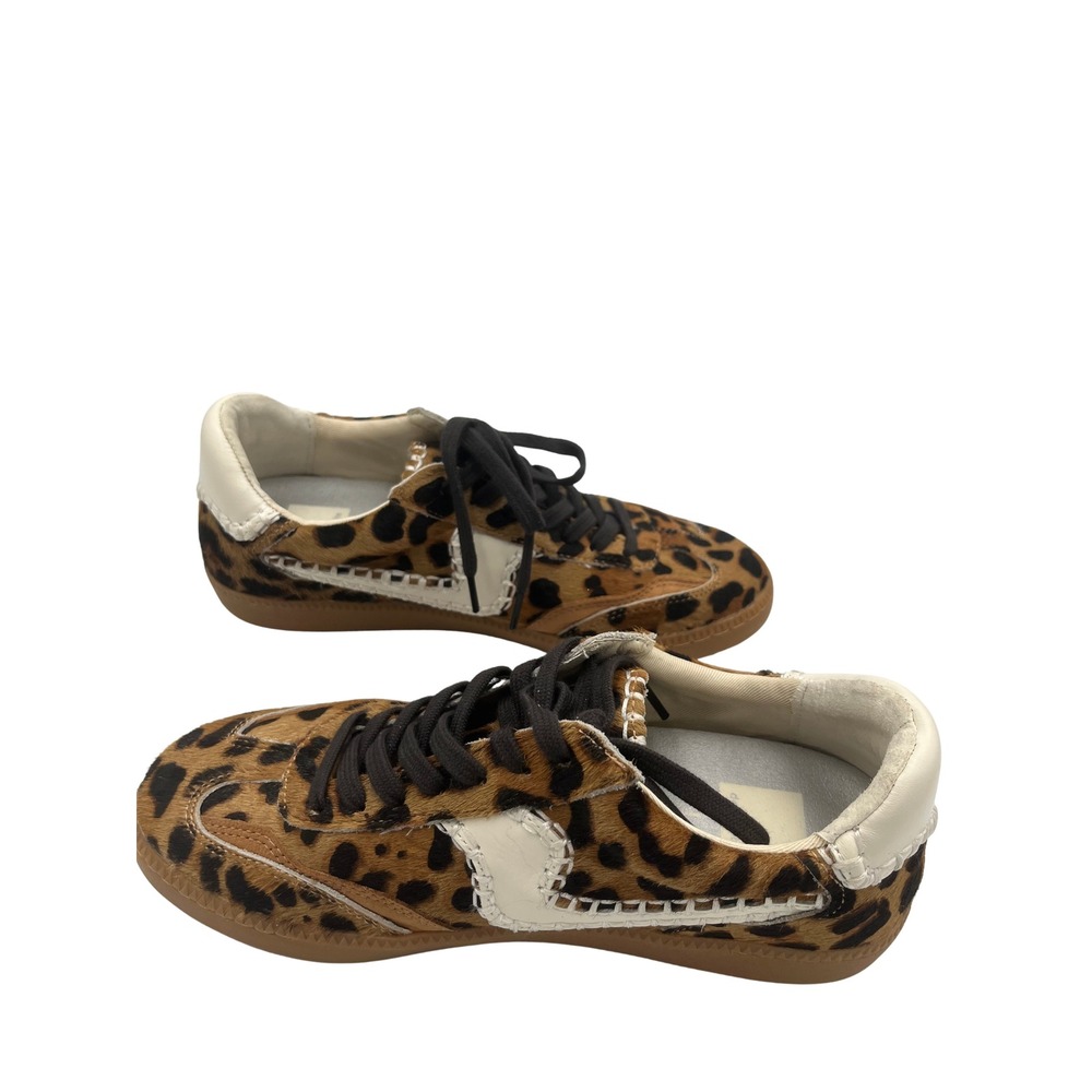 Dolce Vita Leopard Print Calf Hair Sneakers Gum Sole Whipstitch Womens 8 2BV6R3 - Picture 5 of 6